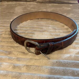 Vintage Desperado Embossed Brown Leather Mens Belt